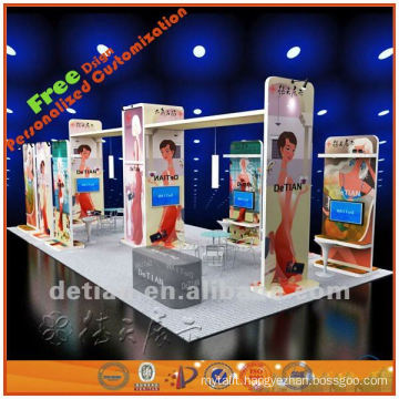 lightweight portable aluminium & fabric exhibition display booth custom, help design freely and export to abroad